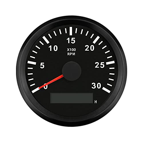 ELING Waterproof Tachometer REV Counter RPM Gauge with Hour Meter 0-3000RPM 85mm 9-32V with Backlight