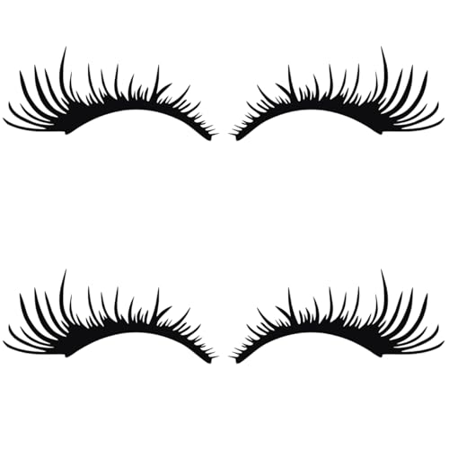 Garneck Car Eyelashes for Headlight,2 Pairs Car Headlight Stickers Black Eyelashes Vehicle Body Sticker Windshield Decal for Vehicle Auto Car Decoration