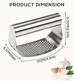 FAVIA Stainless Steel Garlic Press Rocker with Silicone Garlic Peeler Tube Set & Beer Opener Cleaning Brush - BPA Free Dishwasher Safe Cool Kitchen Gadgets (Super Rocker)