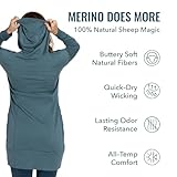 Women's Merino Wool Hoodie Dress By Woolly | RWS Certified | Warm, Soft, Seattle Designed - Black - M