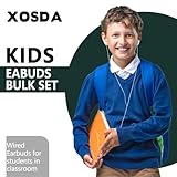 XOSDA Bulk Earbud Headphones 200 Pack for School Classroom Kids, Wholesale Wired Earphones Durable Class Set for Students Children Toddler Teens Boys Girls and Adult (XPG101, 200 PCS)