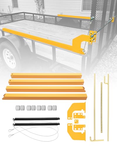 2-Sided Trailer Tailgate Lift Assist and Rapid Latch Kit, Compatible with Utility Trailer Ramp and Tailgate, with 12 to 24 Inch Height Side Rail, 4 to 6 Ft Height, 6'9" In Max Width Tail Gate or Ramp