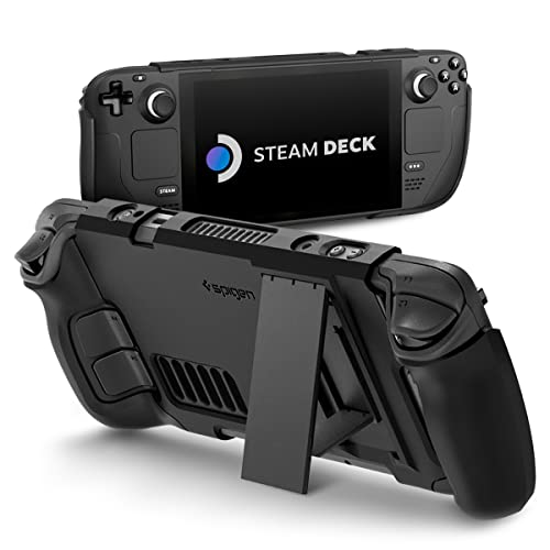 Spigen Thin Fit Pro Protective Steam Deck LCD (2022) / OLED (2023) Case with Kickstand TPU & PC Cover with Shock-Absorption Anti-Scratch Cover - Black