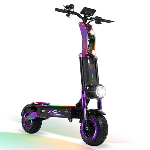 TACTIEN 60 MPH Dualtron Fastest Electric Scooter for Adults, Off-Road & Snow Ready, 60V 43Ah Battery with 90-Mile Range, 200kg Weight Capacity, 13-Inch Tires