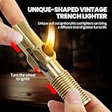 CHOICEDC Vintage Trench Lighter, Cool Lighters, Copper Pipe Lighter Fluid Refillable Lighter, Unique Lighter with Screw Design, Novelty Kerosene Lighter, Creative Gifts for Men Dad Husband Collection