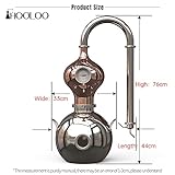 HOOLOO D15 Distiller Still for Home Use Kit 304 Stainless Steel Making Kit with Thermometer Hydrosol Essential Oil Alcohol Brandy Vodka 4Gal (D15-12Liters/3Gal -Direct fire heating)