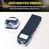 DARTMOOR 300,000V Stun Gun Ultrapowerful Rechargeable Phone Size for Men Women with Side Shock Plates for Car & Self Defense Tactical Flashlight Custom Holster and Lanyard, Black