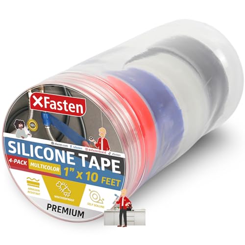 XFasten Self Fusing Silicone Tape Waterproof Non-Adhesive White Rescue Tape, Self Amalgamating Tape Plumbing Tape for Leaks, Pipe Sealing Tape, Hose Repair Tape
