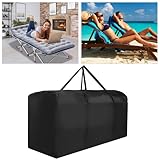 Patio Cushion Storage Bag Waterproof Extra Large Protective Zippered Outdoor Cushion Storage Bags Furniture Storage Bag with Handles, 68" L x 30" W x 20" H (2 Pack)