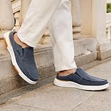 Men's Orthopedic Slip On Loafers Slippers Shoes: Canvas Casual Fashiion Sneakers for Overpronation, Leisure Vintage Flat Boat Mules Clogs Denim Size 12