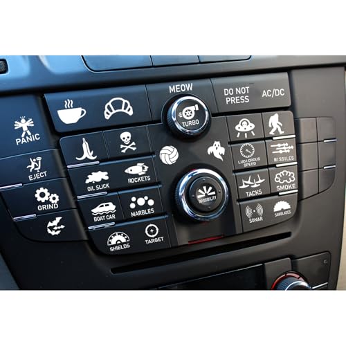 2sets(60pcs) Button Decals for Blank Car Truck Buttons, Interior Dash Rocker Console Switch Decals for Men Women Video Game Car Guy Gift