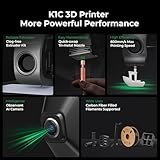 Creality K1C 3D Printer, 2024 New Version 600mm/s High-Speed Auto Leveling Clog-Free Robust Direct Extruder K1 SE Upgraded 3D Printer with AI Camera 300°C Printing Support Carbon Fiber Filaments