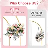 GRENTY Open Arch Backdrop Stand,7.2 FT Metal Double Arch Backdrop Frame U Shaped Wedding Arches for Wedding Ceremony, Baby Shower, Birthday Party, Graduation Party, Photo Backdrops (Gold)