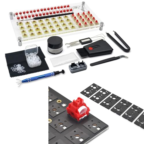 RunJRX 32 Switches Acrylic Lube Station,Switch Lube Kit,Switch Opener,Switch Lube Tool,Keyboard Switch Poron Pads 120Pcs