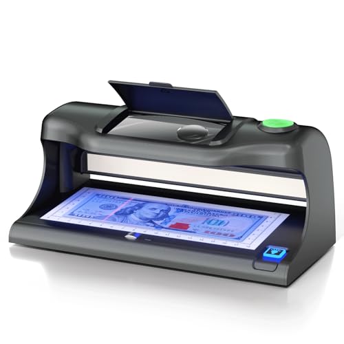 Aneken Counterfeit Bill Detector, Counterfeit Money Detector Machine with 10x Magnifying,Dual UV Light Bill Checker & Money Checker Machine, 6 Detection Modes for IDs, Cards & All Currency