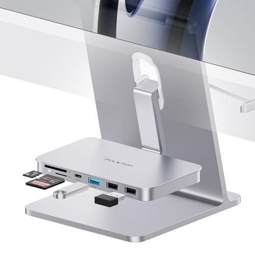 iMac Accessories for i-Mac 2021/2023/2024, PULWTOP USB C Hub for iMac with USB A/C 10Gbps, Hub for M1/M3/M4, 2 USBA 2.0, SD/TF Card Reader for iMac24 inch & Studio Display 2 Sliver
