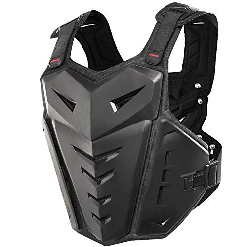 Motorcycle Armor Body Guard Vest, Dirtbike Riding Off-Road Racing Cycling Skiing Motocross Adult Kids Chest Body Protector Shirt Jackets for Street Bike Racing, Mens Back Protection - Black