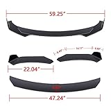 x xotic tech Front Bumper Lip Spoiler + Side Skirt Splitter + Rear Bumper Lip Wrap Splitter Canard Car Body Kits + Black Adjustable 8"-11" Support Rods Compatible with Volkswagen Jetta Passat