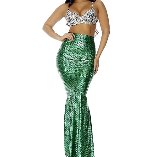 Forplay Women's Under The Sea Bra and Skirt, Green, Small/Medium