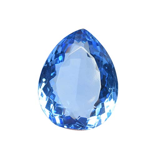GEMHUB Gemstone Beads Blue Topaz 50.00 Carats. Perfect Pear Cut Loose Gemstone Jewelry Making For Women And Men
