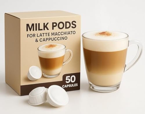 50 Milk Pods Compatible With Dolce Gusto Machines For Cappuccino & Latte Macchiato