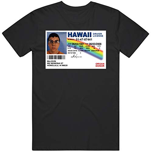 Generic Cult Classic McLovin Driver License Superbad Movie Fan T Shirt S Black