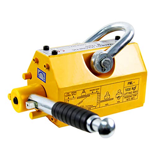 HONYTA Magnetic Lifter, 2200 Lbs Lifting Capacity, Lifting Magnet with Release, Permanent Lift Magnets, Steel Magnetic Lifter, Magnet for Hoist, Used in Shop Crane for Lifting Plate Steel