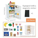 Ouliget Miniature Model Refrigerator Fridge Magnet,Unique Novelty Cute Mini Fridge Magnet,Mini Refrigerator Miniature Furniture Dollhouse Set for Kitchen Ornament Party Play,16Pieces