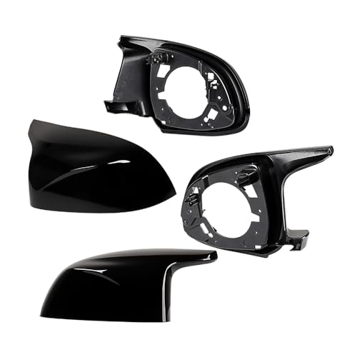 Left Right Glossy Black Side Mirror Shells Frames Kit Replacement for 2018-2023 BMW X3 G01 X4 G02 X5 G05 X6 G06 X7 G07 X3M F97 X4M F98 X5M F95 X6M F96