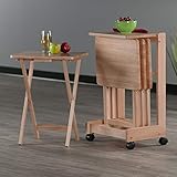 Winsome Brienda Snack Table, Natural, 19.13 in x 14.17 in x 32.2 in