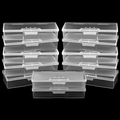 Lemecima 12Pcs Clear Manicure Tool Box, Personal Nail Box Storage Case for Organizing, Plastic Nail Tool Box for Manicure Pedicure Kit