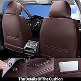 Coverado Car Seat Covers Full Set, Seat Covers for Cars, Brown Car Seat Cover, Car Seat Protector Waterproof, Nappa Leather Car Seat Cushion, Car Seat Covers Front Seats and Back Fit for Most Cars