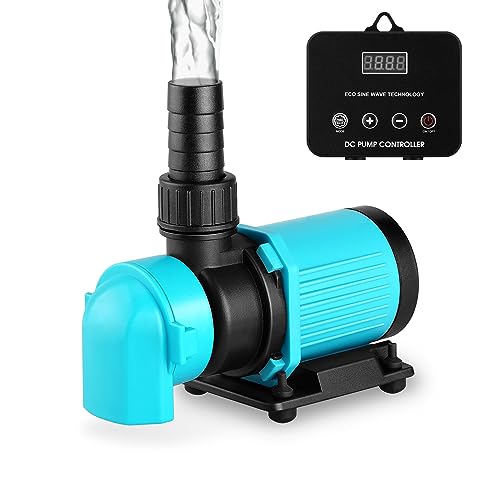 JEREPOND 660GPH Aquarium Return pump with LCD display controller, DC 24V 25W aquarium pump for saltwater freshwater aquarium,fish tank,sump,20 speeds ECO Quiet Submersible and inline pump