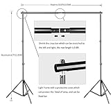 HYJ-INC Photography Photo Video Studio Background Stand Support Kit with 3 Muslin Backdrop Kits (White/Black/Chromakey Green Screen Kit),1050W 5500K Daylight Umbrella Lighting Kit with Carry Bag