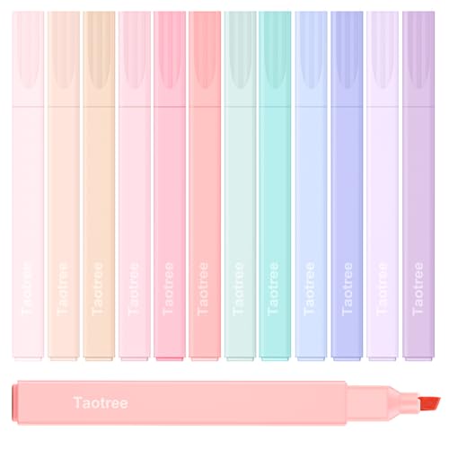 Aesthetic Cute Highlighters Assorted Colors, 12Pcs Bible Highlighters and Pens No Bleed, Chisel Tip Pastel Markers Pens Set for Journaling College School Supplies Preppy Stuff Office Desk Accessories