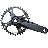 GANOPPER MTB Crank for Mountain Bike 34T Square Taper Single Speed Crankset