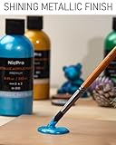 Nicpro Metallic Acrylic Paint Set (8.45 oz, 250 ml), 20 Colors Large Acrylic Paint Bulk, Non Toxic Art Painting Supplies for Multi Surface Canvas Rock Wood Leather Stone Metal Craft with Color Wheel