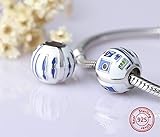 Bolenvi Drone Robot Enamel 925 Sterling Silver Charm Bead for Pandora & Similar Charm Bracelets or Necklaces