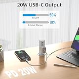 ANNQUAN 2 inch Space Saver Pop Up Outlet for Countertop with PD20W USB Ports,2 Outlets Tamper Resistant,Splashproof Pop Up Socket,Desk Power Grommet for Home Office Kitchen White