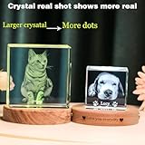 zeiniyio Personalized Pet 3D Crystal Photo，Pet Memorial Gifts for Dogs Cats Horses，Custom 3D Pictures,Engraved Crystal in Memory of Dog, Customized Pet Gifts