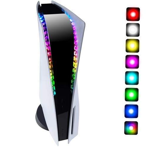 eXtremeRate RGB LED Light Strip for ps5 Console Disc/Digital Edition, 7 Colors 29 Effects DIY Decoration Accessories Flexible Tape Lights Strip for ps5 Console with Memory Function, IR Romote Control