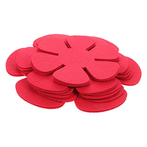 HEMOTON 12pcs Pan Protector Pot Separators Protectors Pot Protectors Cast Iron Storage Creative Pan Pads Tableware Mat Kitchen Pan Protectors Placemat to Stack Red Non-woven Fabric