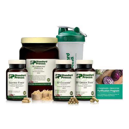 Standard Process Purification Kit with SP Complete Vanilla and Gastro-Fiber - Detox and Liver Support with Milk Thistle, Whey Protein, Fiber, Choline, and Calcium