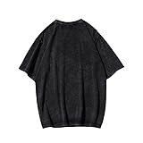 Jujutsu Short Sleeve T-Shirt Kaisen Anime Gojo Yuji Sukuna Cosplay Washed Fabric Style Round Neck Cool Shirt for Men (Large,Satoru Gojo)