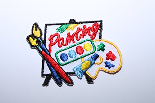 FUN PATCHES - PAINTING - IRON-ON PATCH - Girl Scouts and group fun iron on BADGES (10 Patches)