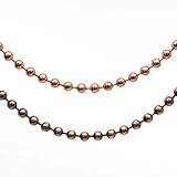 Kathy Bankston Handmade Copper Bead Ball Chain Bracelet or Necklace, Antiqued or Natural Copper, Made to Order Lengths, Unisex Copper Dog Tag Chain, 3.2mm