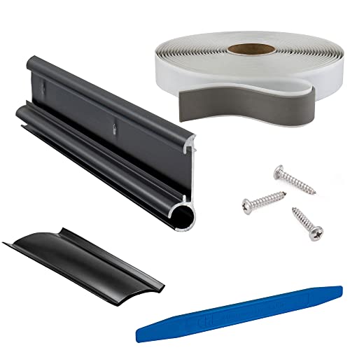 RecPro RV Awning Trim | Black or White Color Trim Options | Trim Pieces 92" Length | Aluminum | Made in The USA | Kit (22 Feet, Black)