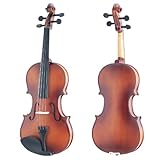 Mendini 14-Inch MA350 Satin Antique Solid Wood Viola with Case, Bow, Rosin, Bridge and Strings