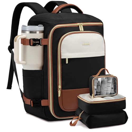 LOVEVOOK 40L Travel Backpack for Women, TSA Approved Carry On Backpack with 3 Packing Cubes, Personal Item Bag Fits 17" Laptop, Water-resistant Carry On Bag for Airplanes