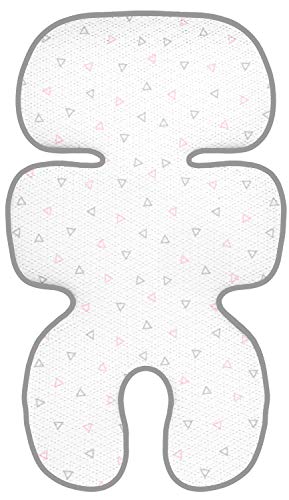 Manito Clean Basic 3D Mesh Seat Pad/Cushion/Liner for Stroller and Car Seat (Triangle Pink)